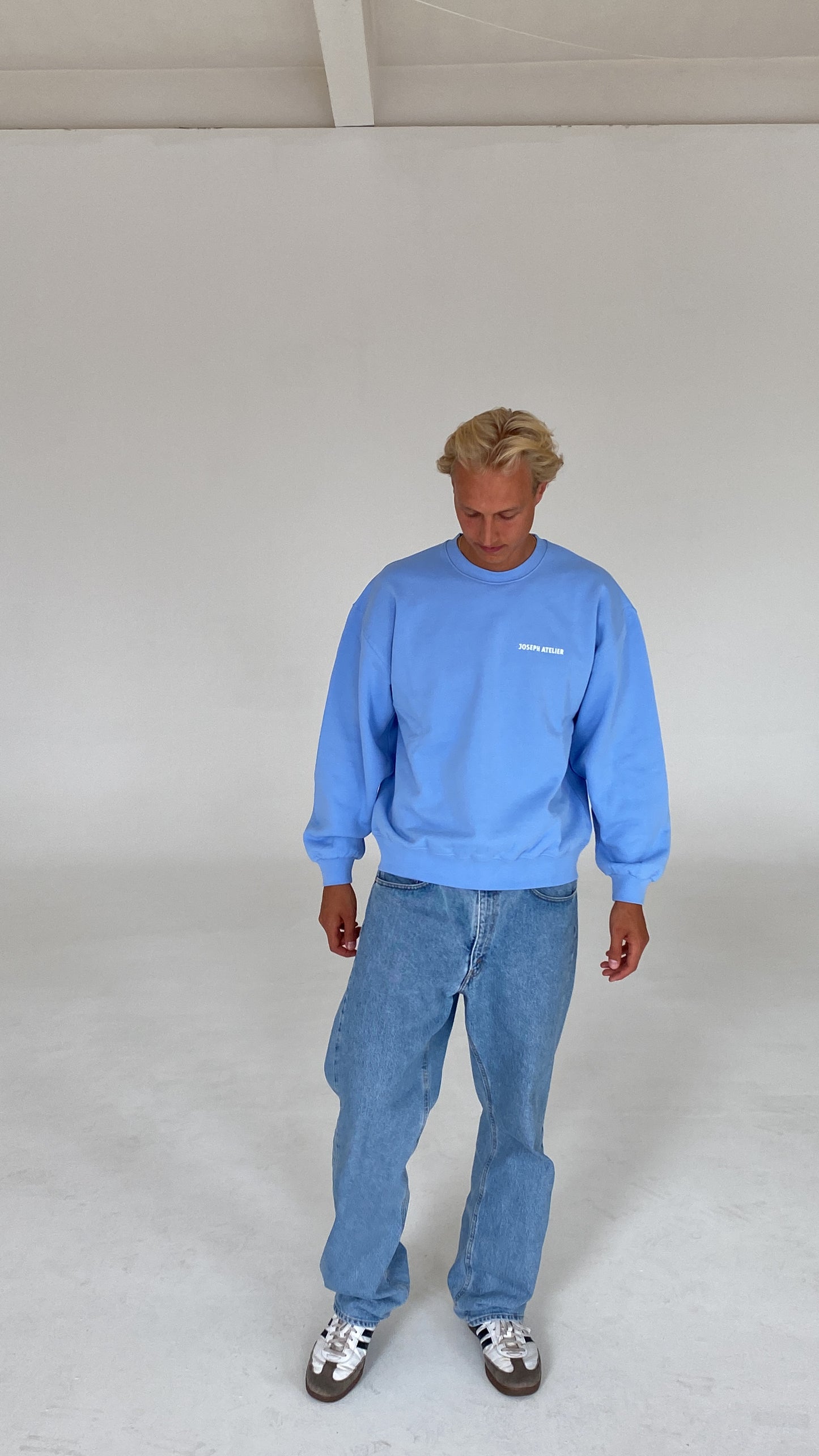 berry lips cozy sweater baby blue