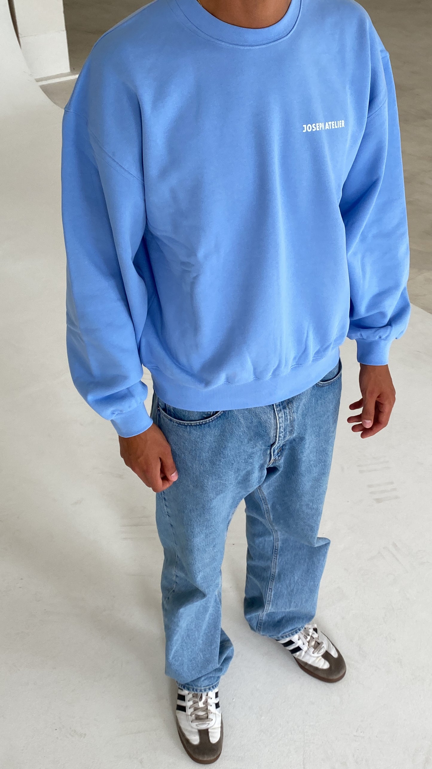 berry lips cozy sweater baby blue