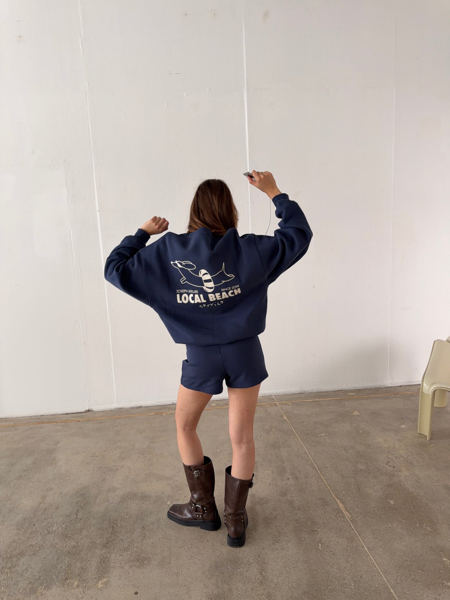 classic sweater navy - local beach