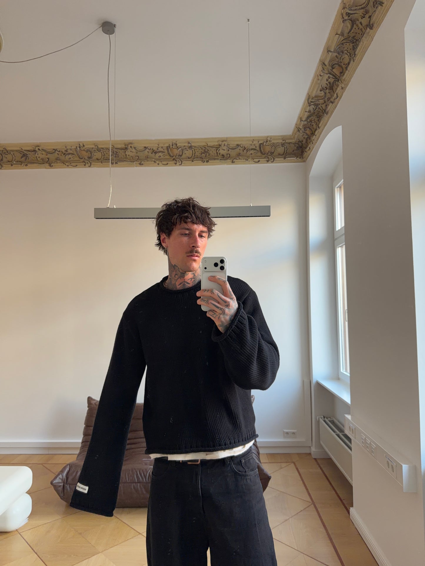 chunky knit black