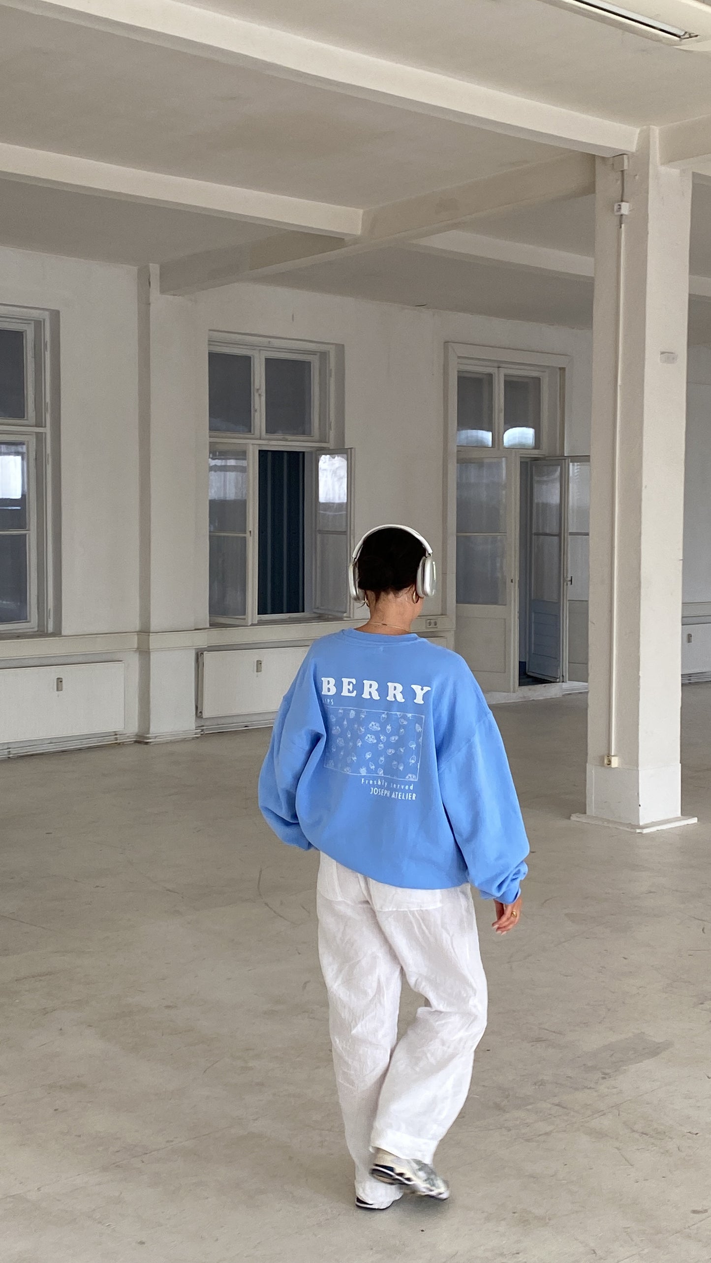 berry lips cozy sweater baby blue