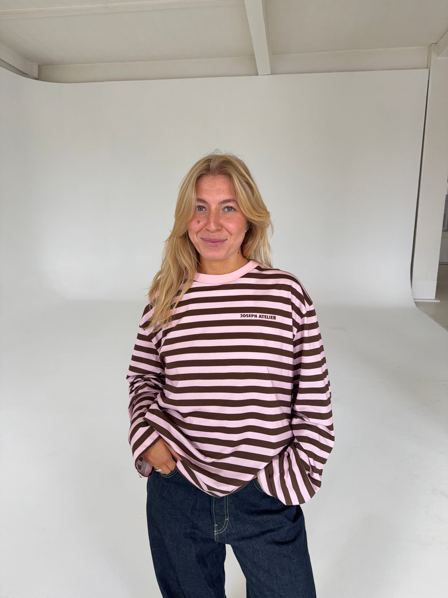 classic longsleeve - pink/brown stripes
