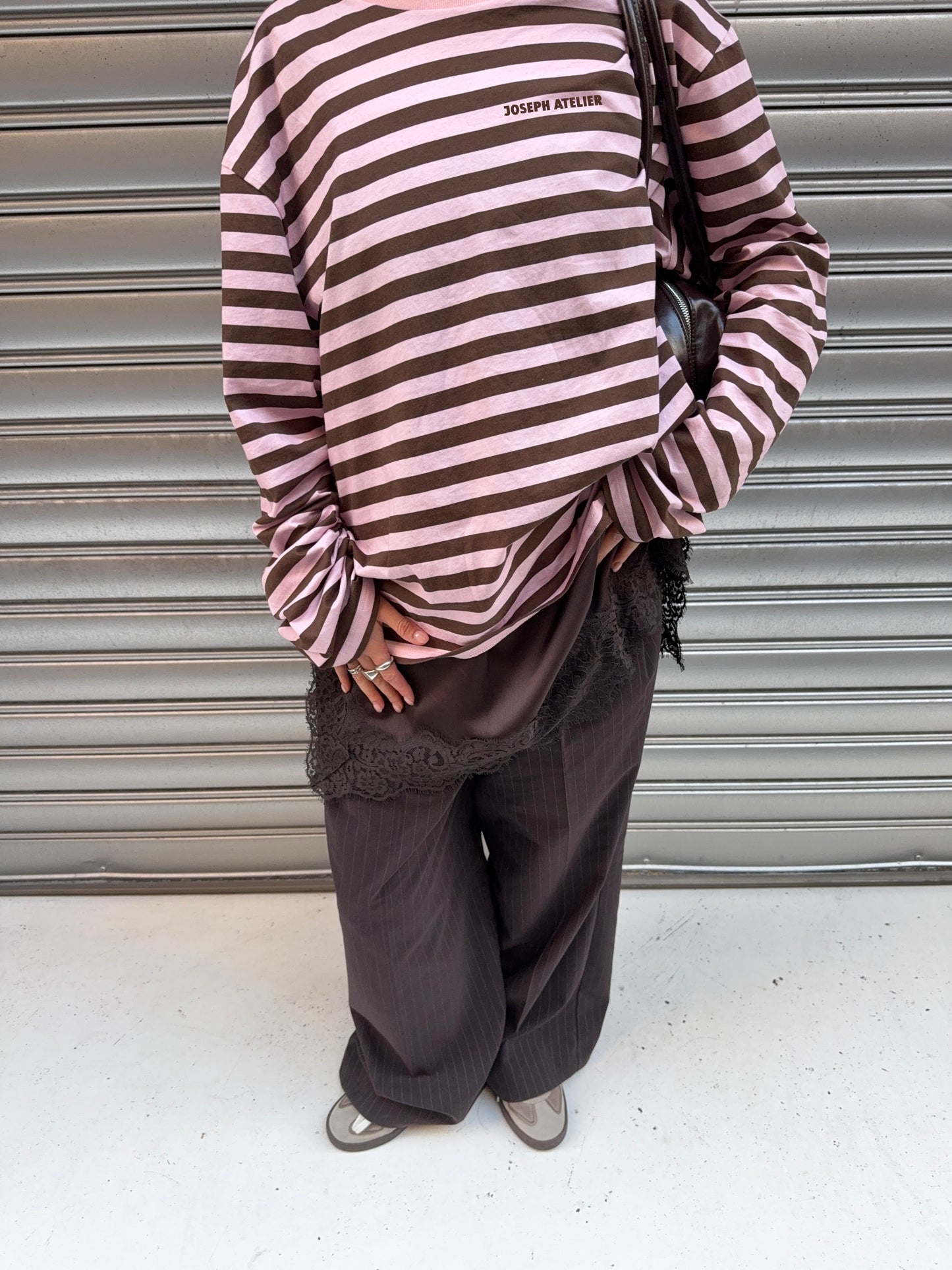 classic longsleeve - pink/brown stripes