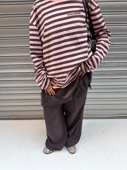 classic longsleeve - pink/brown stripes