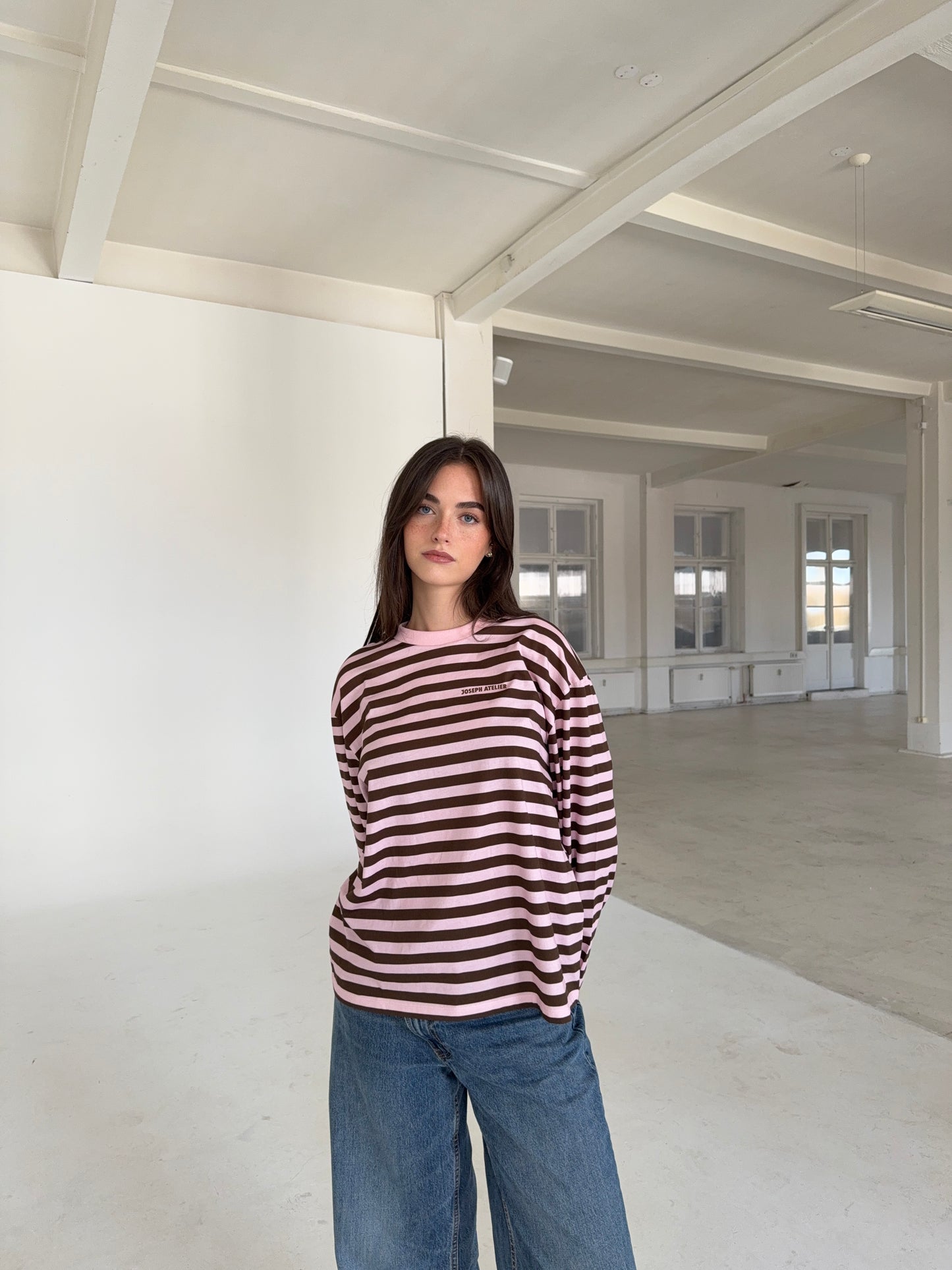 classic longsleeve - pink/brown stripes