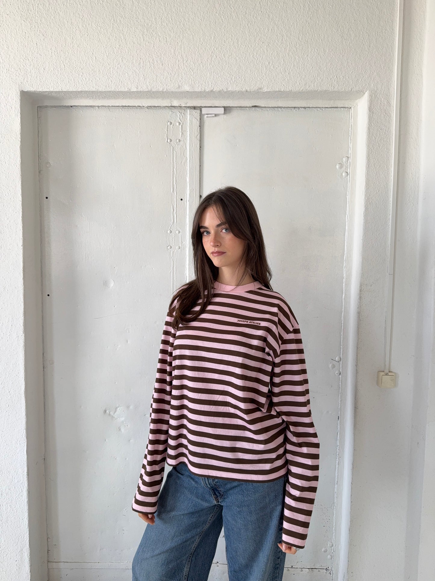 classic longsleeve - pink/brown stripes