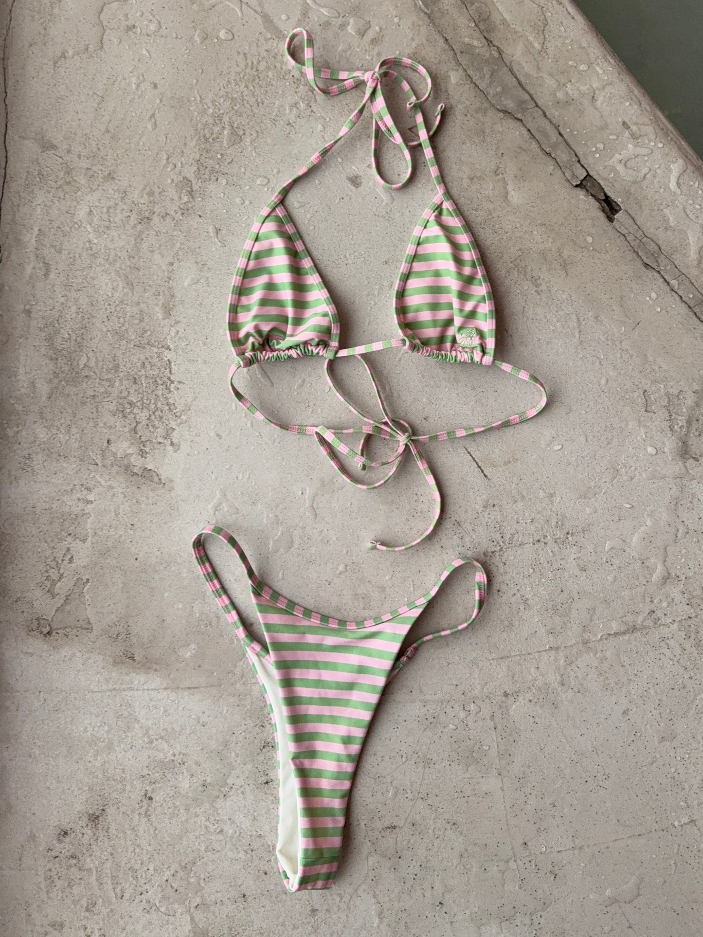 triangle bikini set strawberry matcha