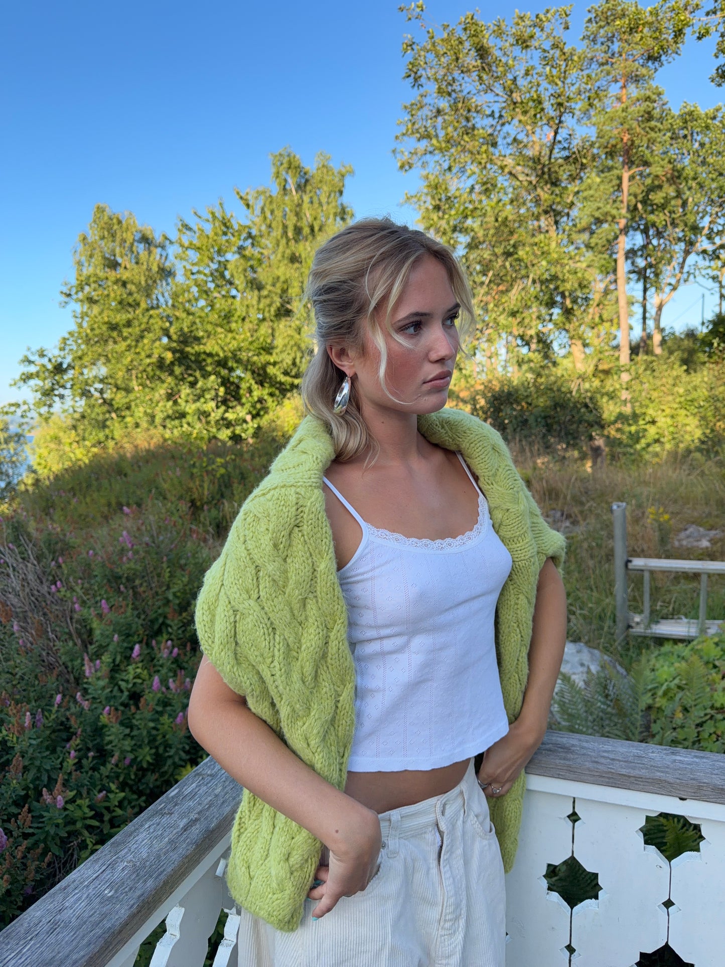 soft cable sweater green