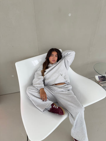 classic sweatpants wide leg grey melange