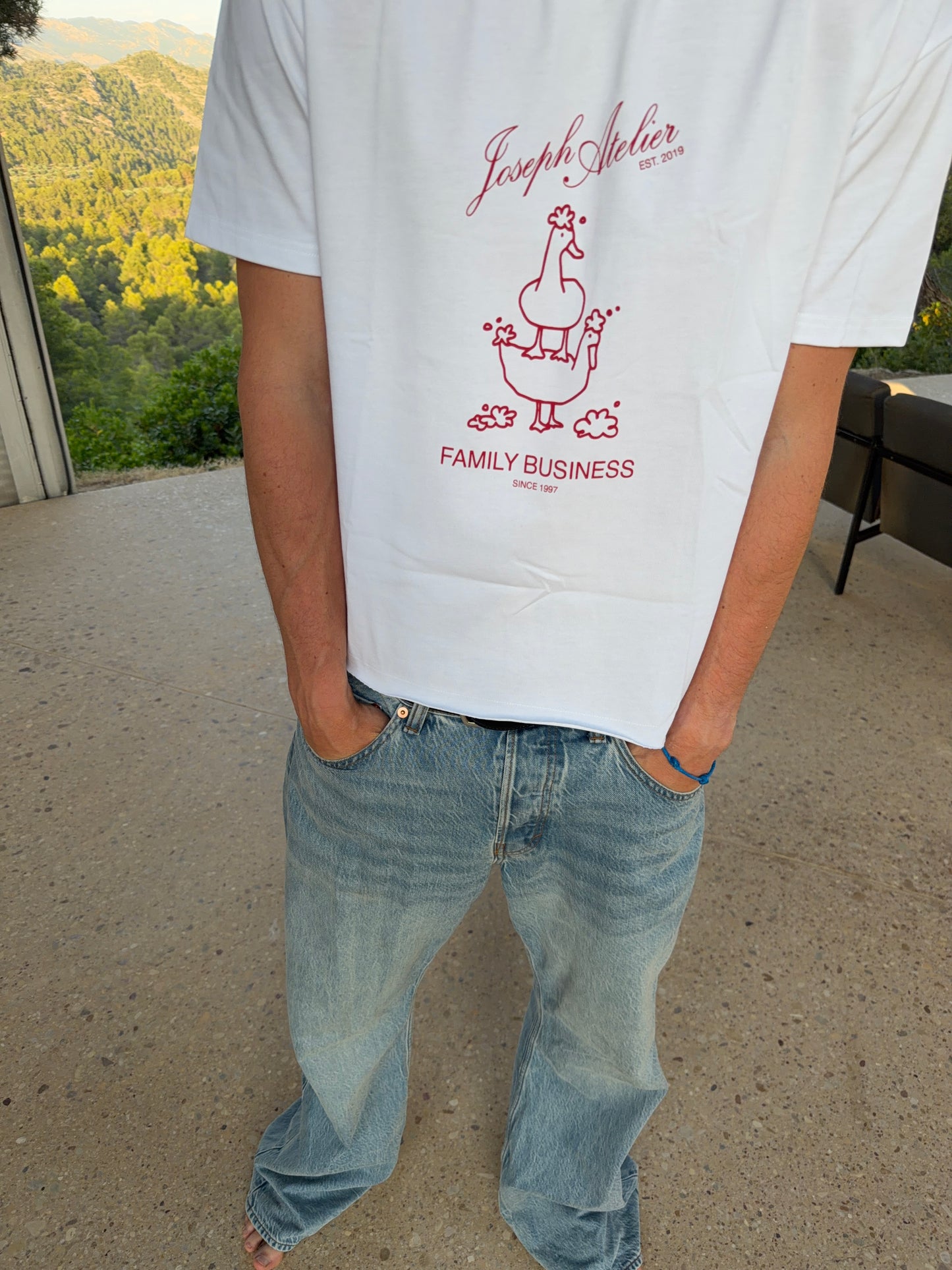 boxy tee cropped white - family business