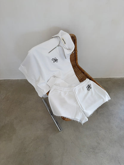 1/4 zip sweatshirt - white