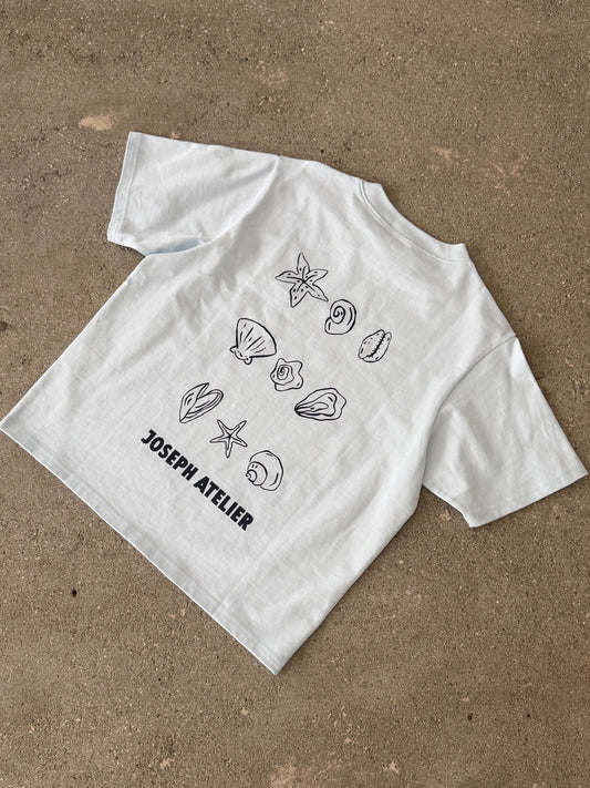 boxy tee baby blue - shells