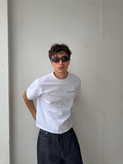 boxy tee white - local beach
