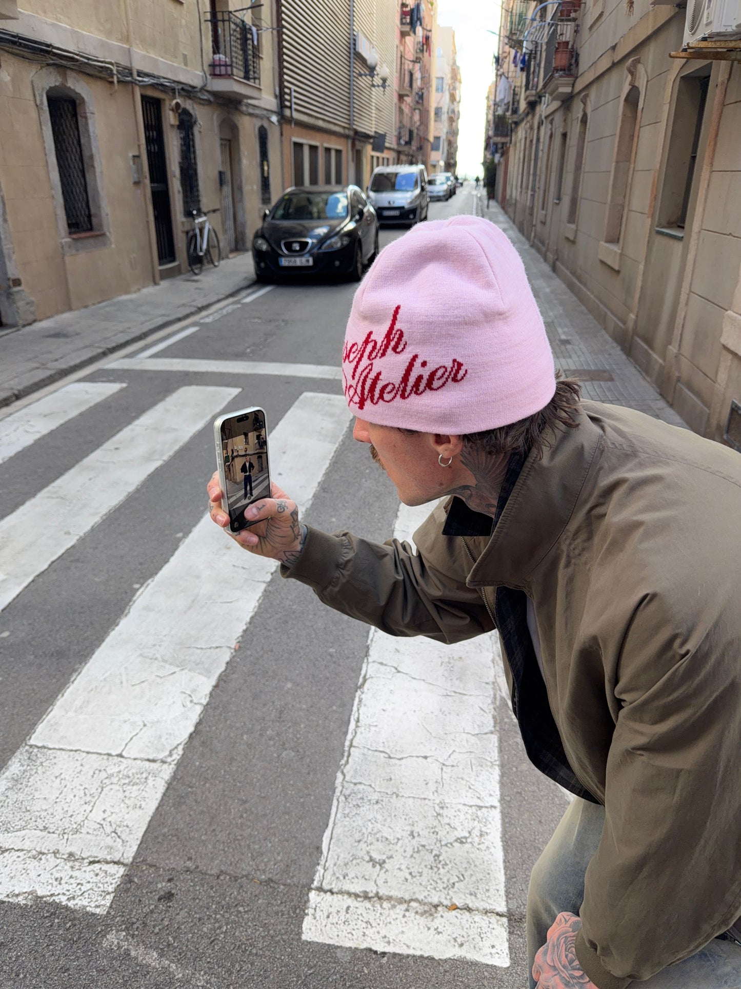 beanie hat cherry blossom
