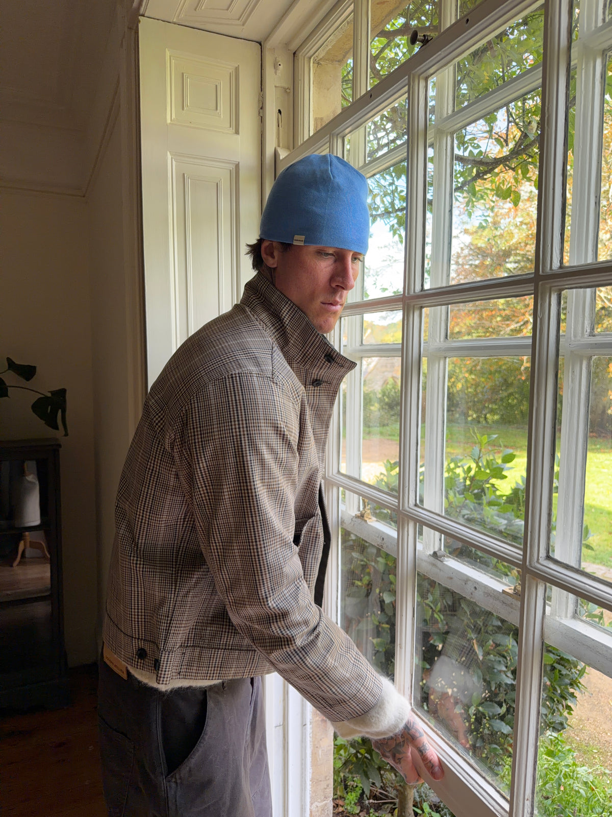 beanie hat blue