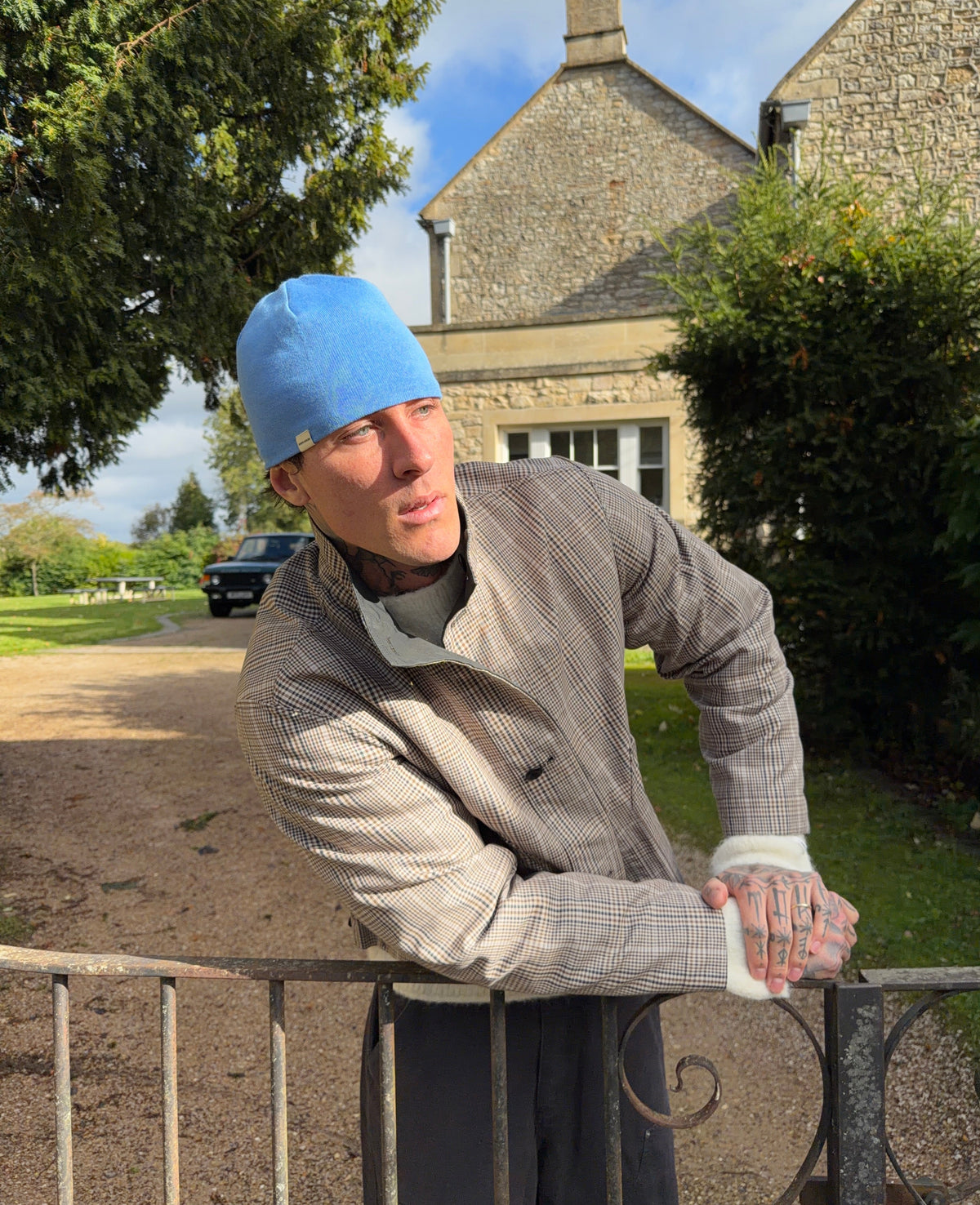 beanie hat blue