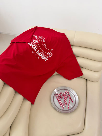classic tee local bakery red