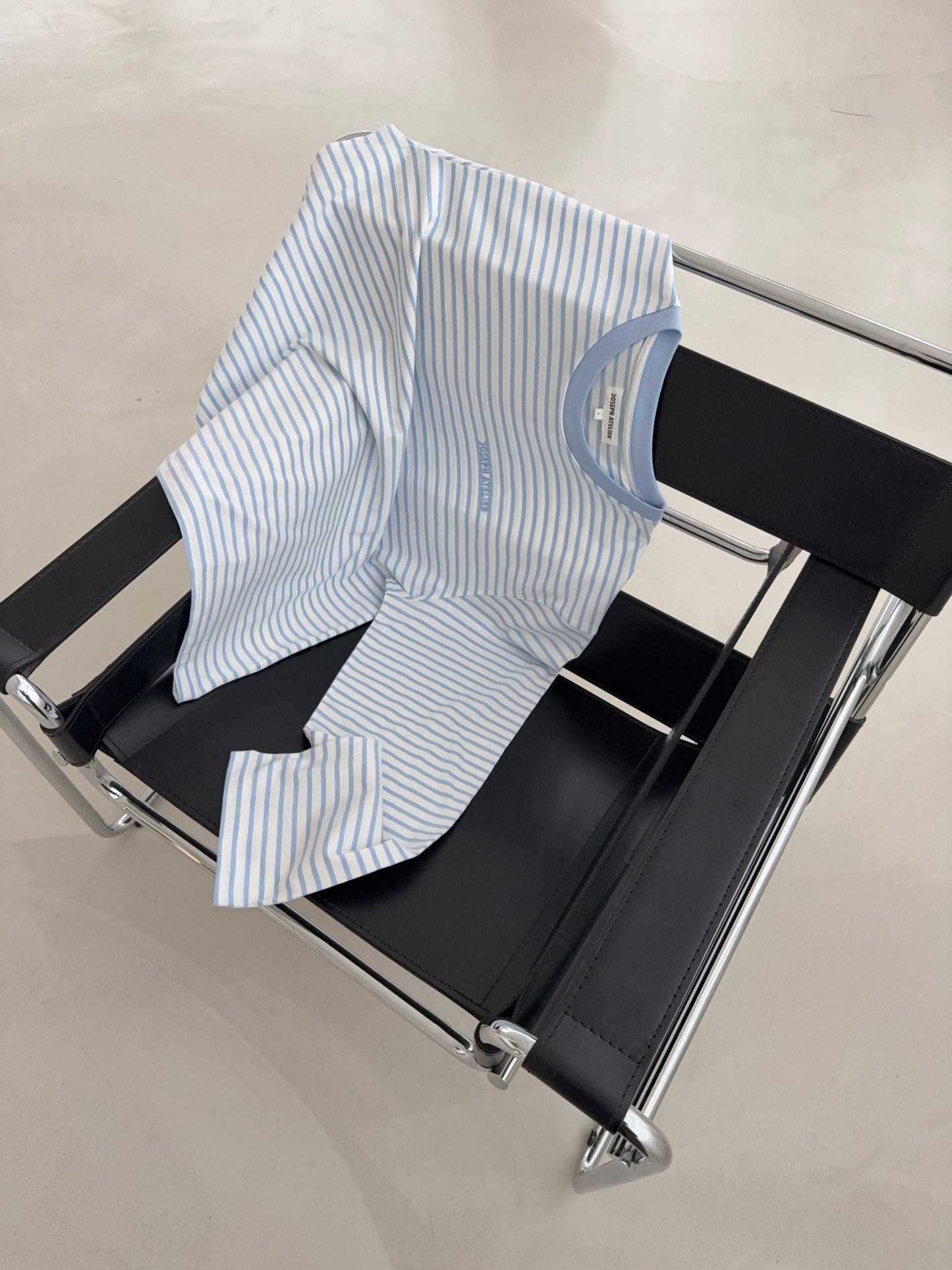 classic longsleeve stripes - baby blue & white