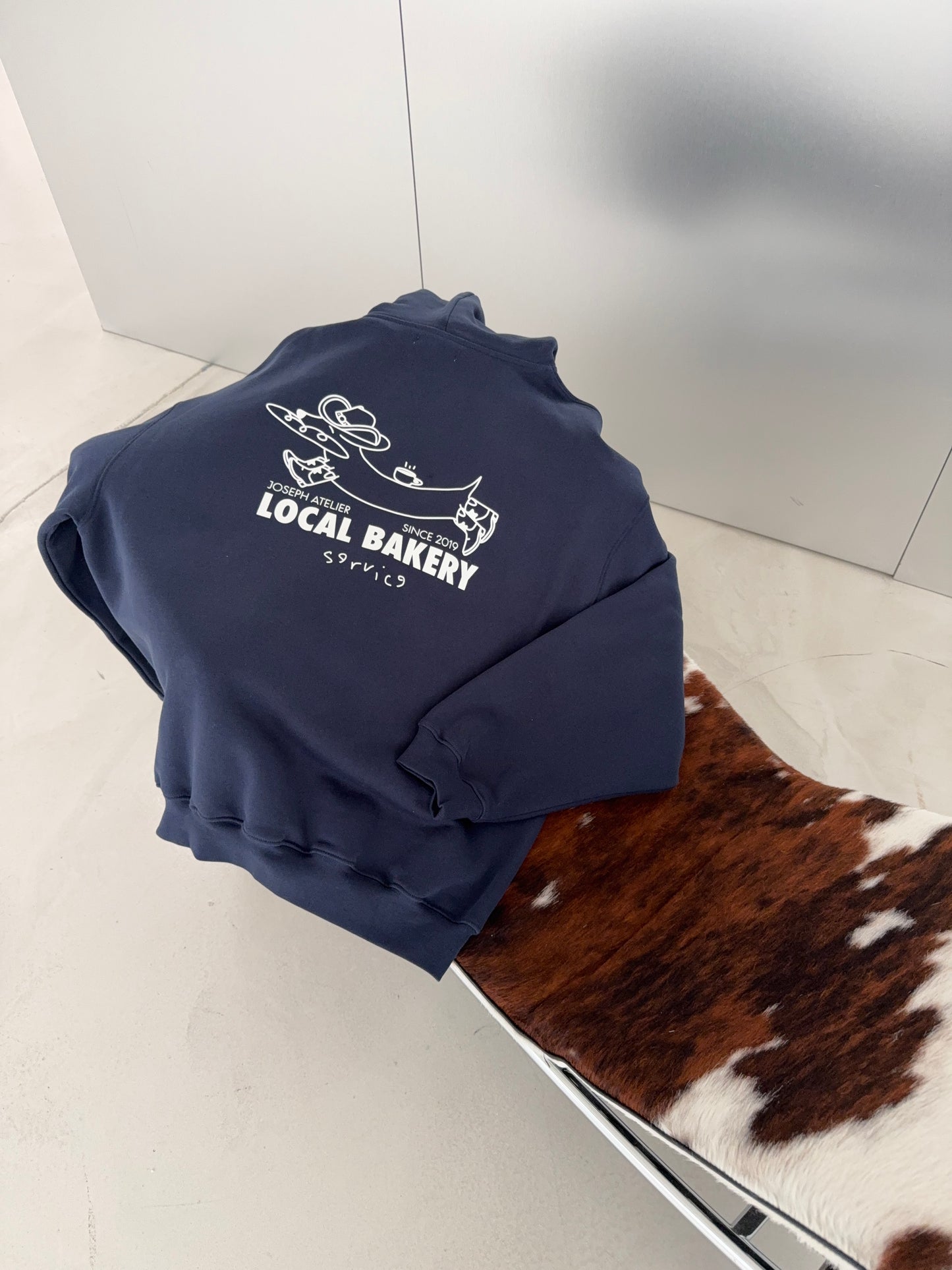 classic hoodie local bakery royal blue