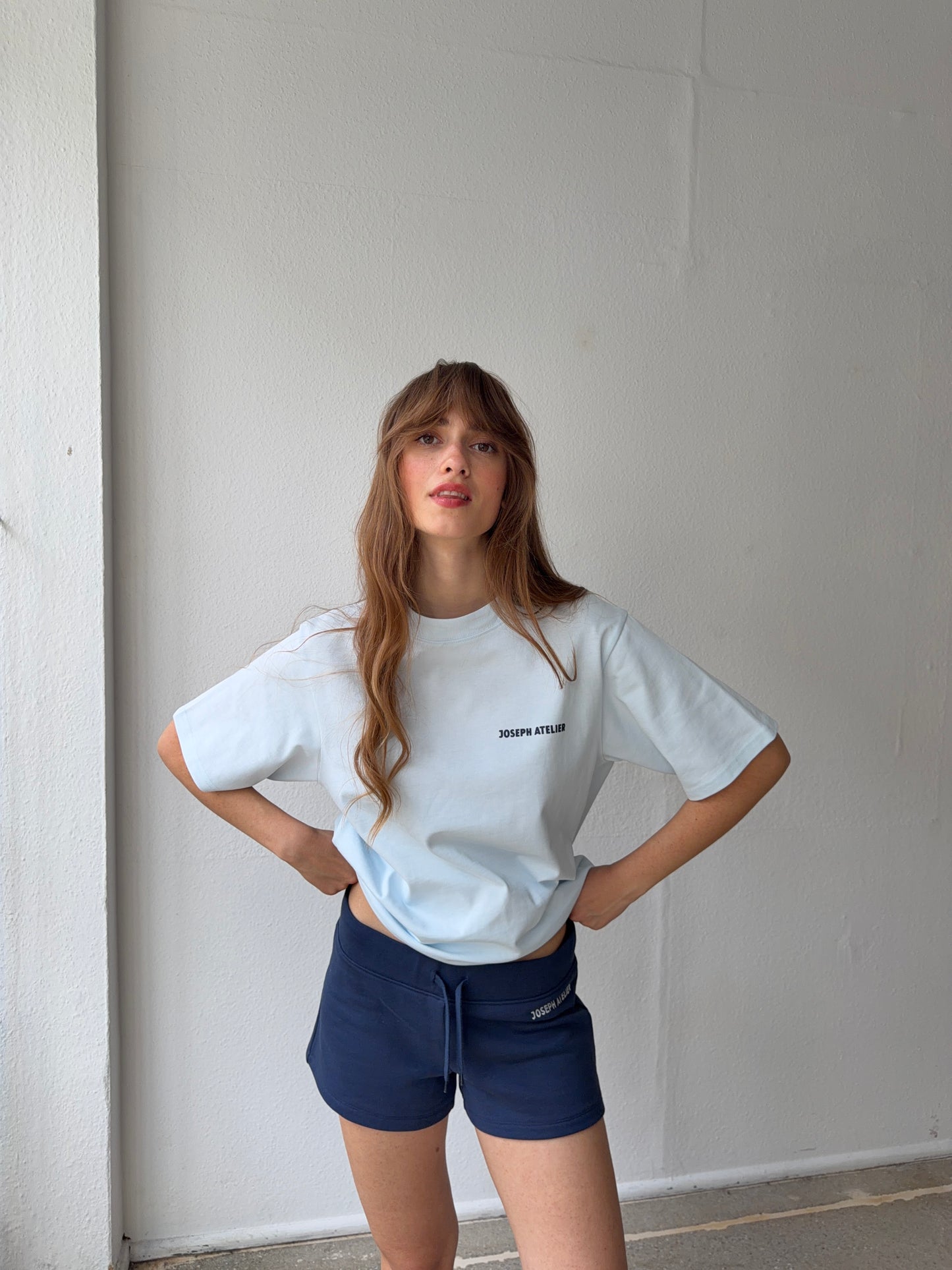 boxy tee baby blue - shells
