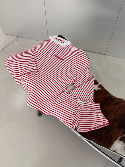 classic longsleeve stripes - red & cream