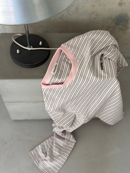 classic longsleeve stripes - pink/brown/cream