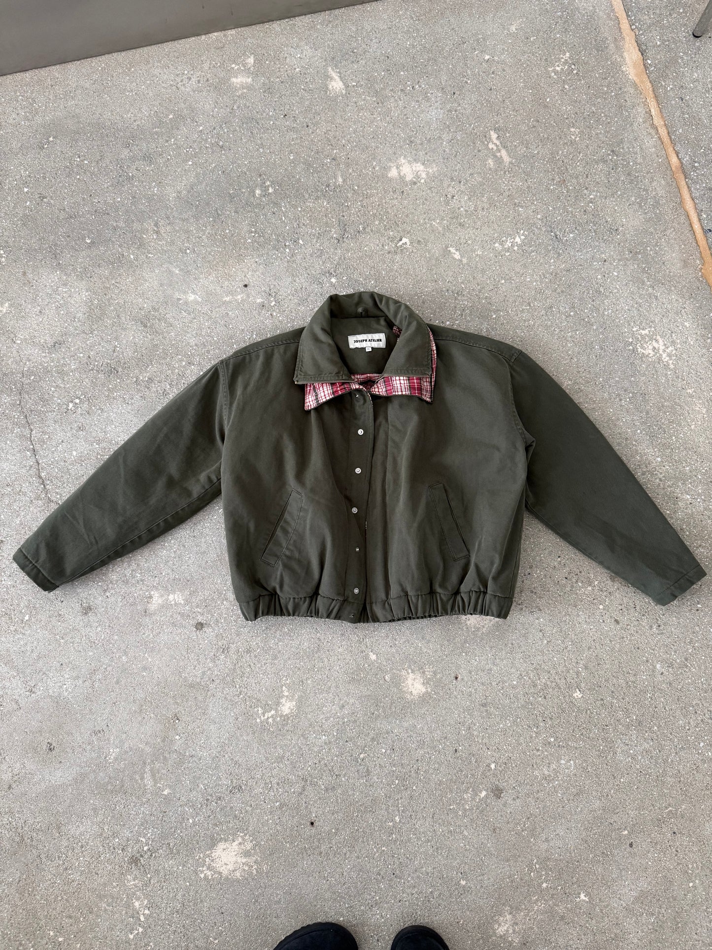 double collar jacket olive