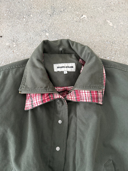 double collar jacket olive