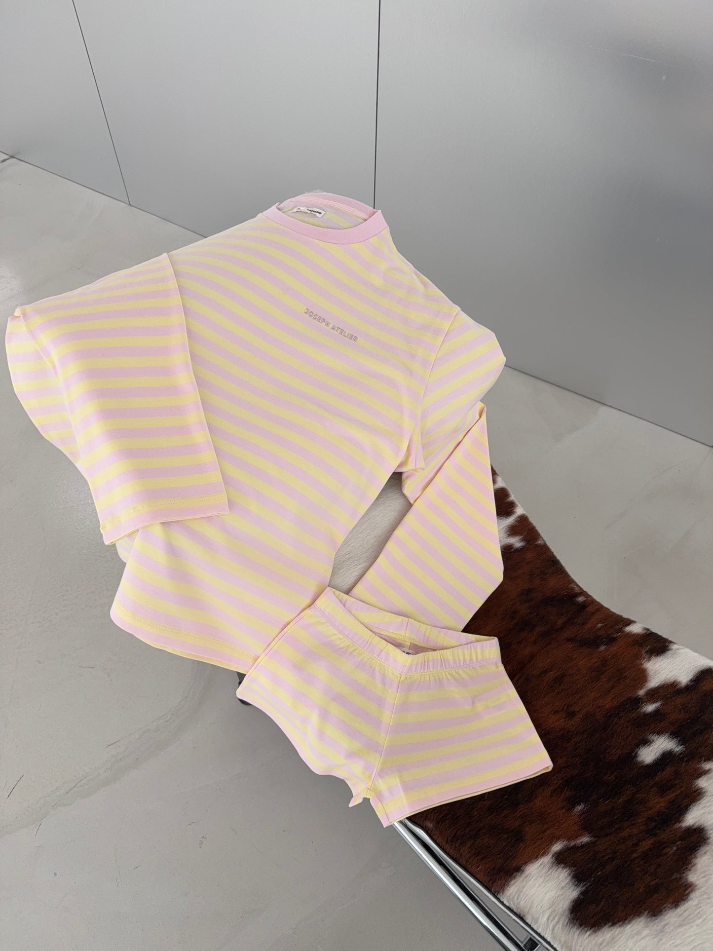 classic longsleeve stripes - rose pink & butter yellow