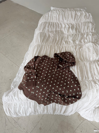 slim fit zipper hoodie dots