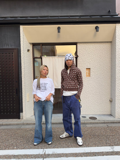 slim fit zipper hoodie dots