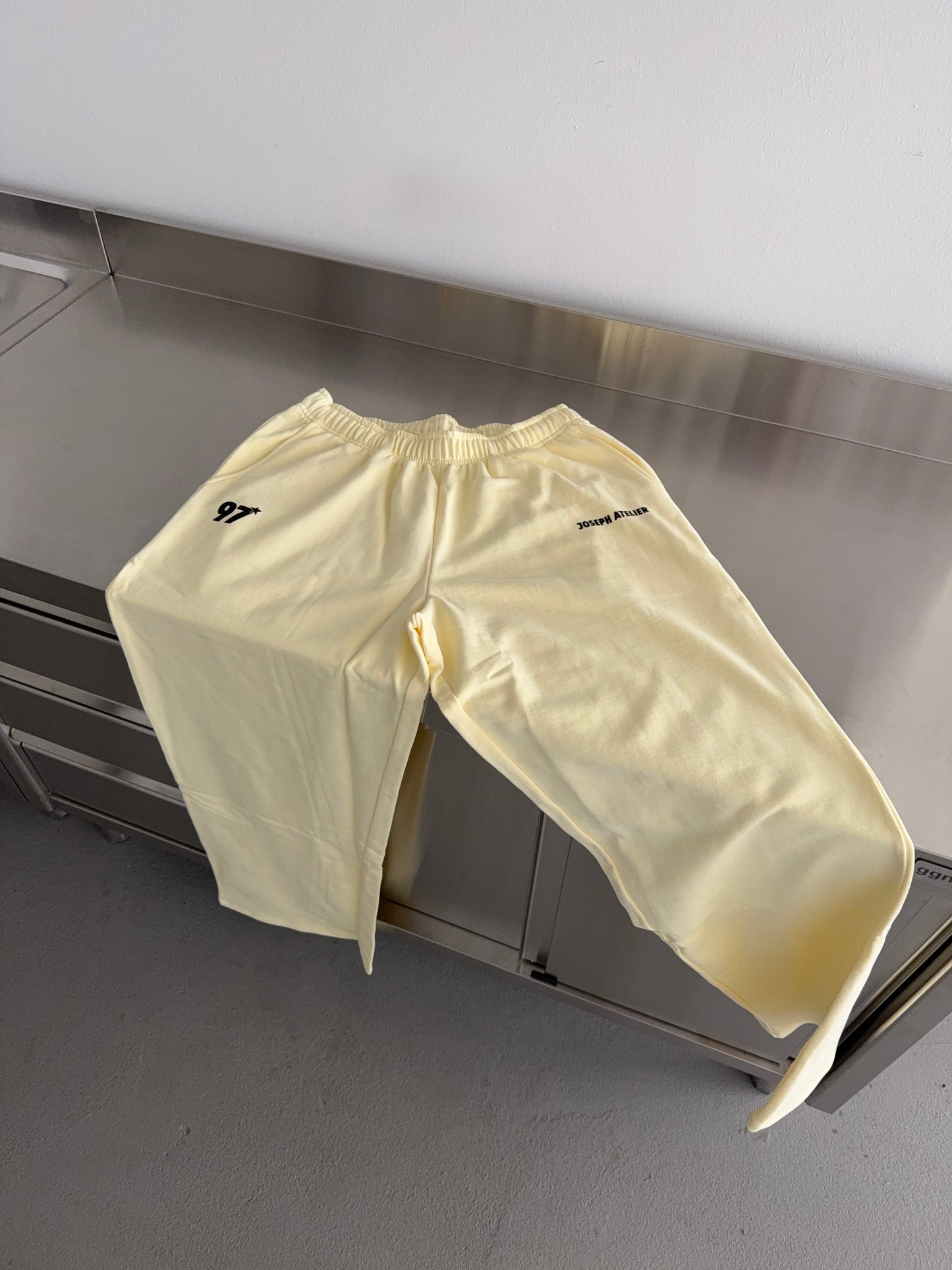 classic sweatpants wide leg butter yellow
