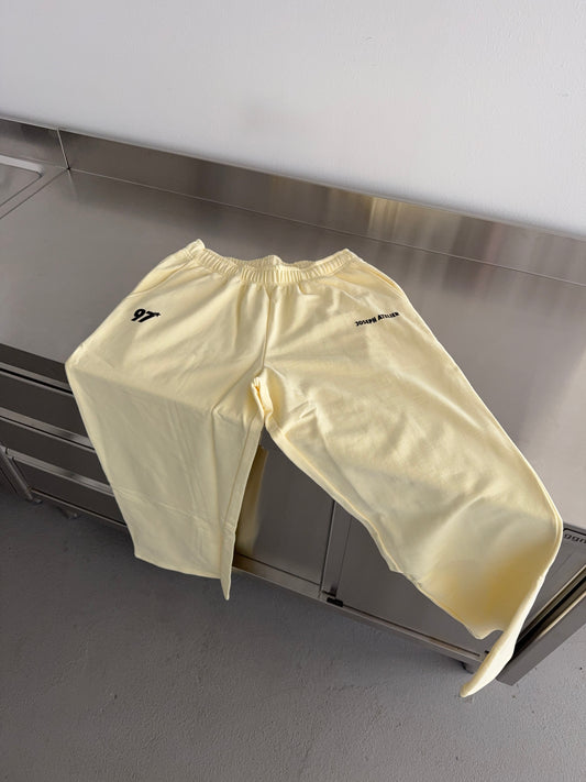 classic sweatpants wide leg butter yellow