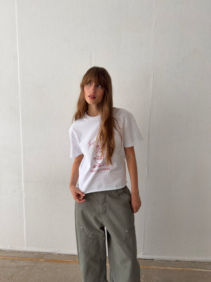 boxy tee cropped white - family business