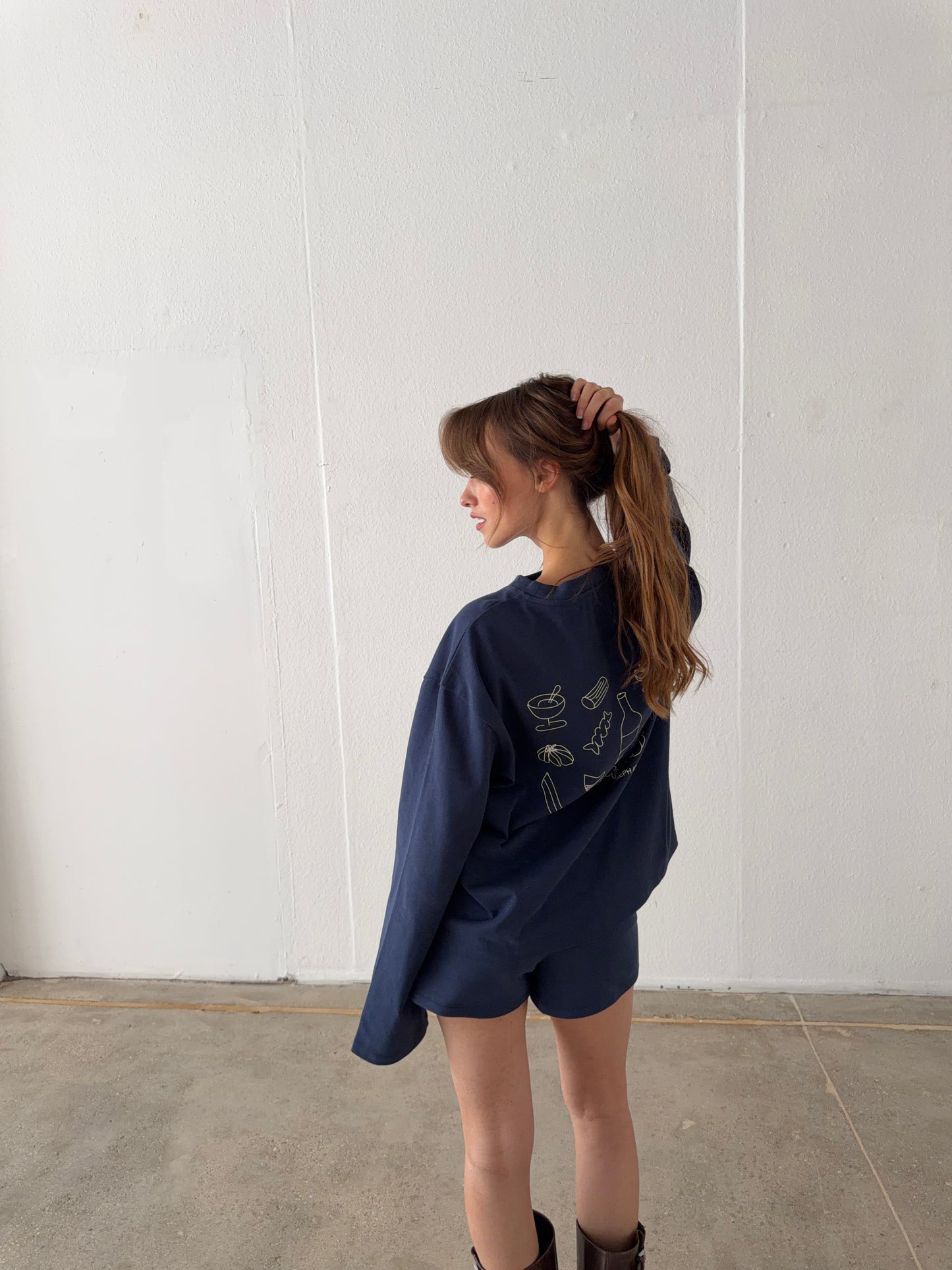 mini sweatshorts navy