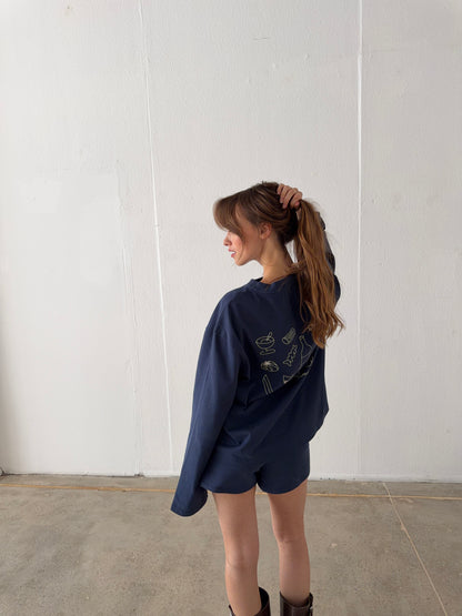 mini sweatshorts navy