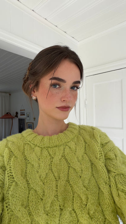 soft cable sweater green