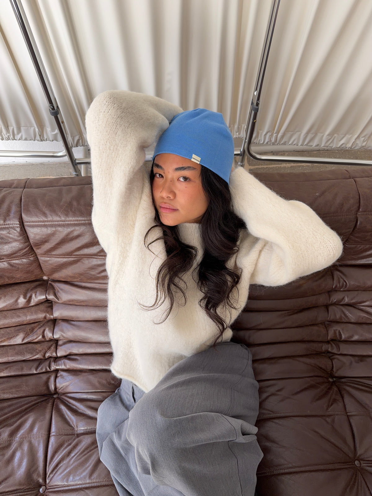 beanie hat blue