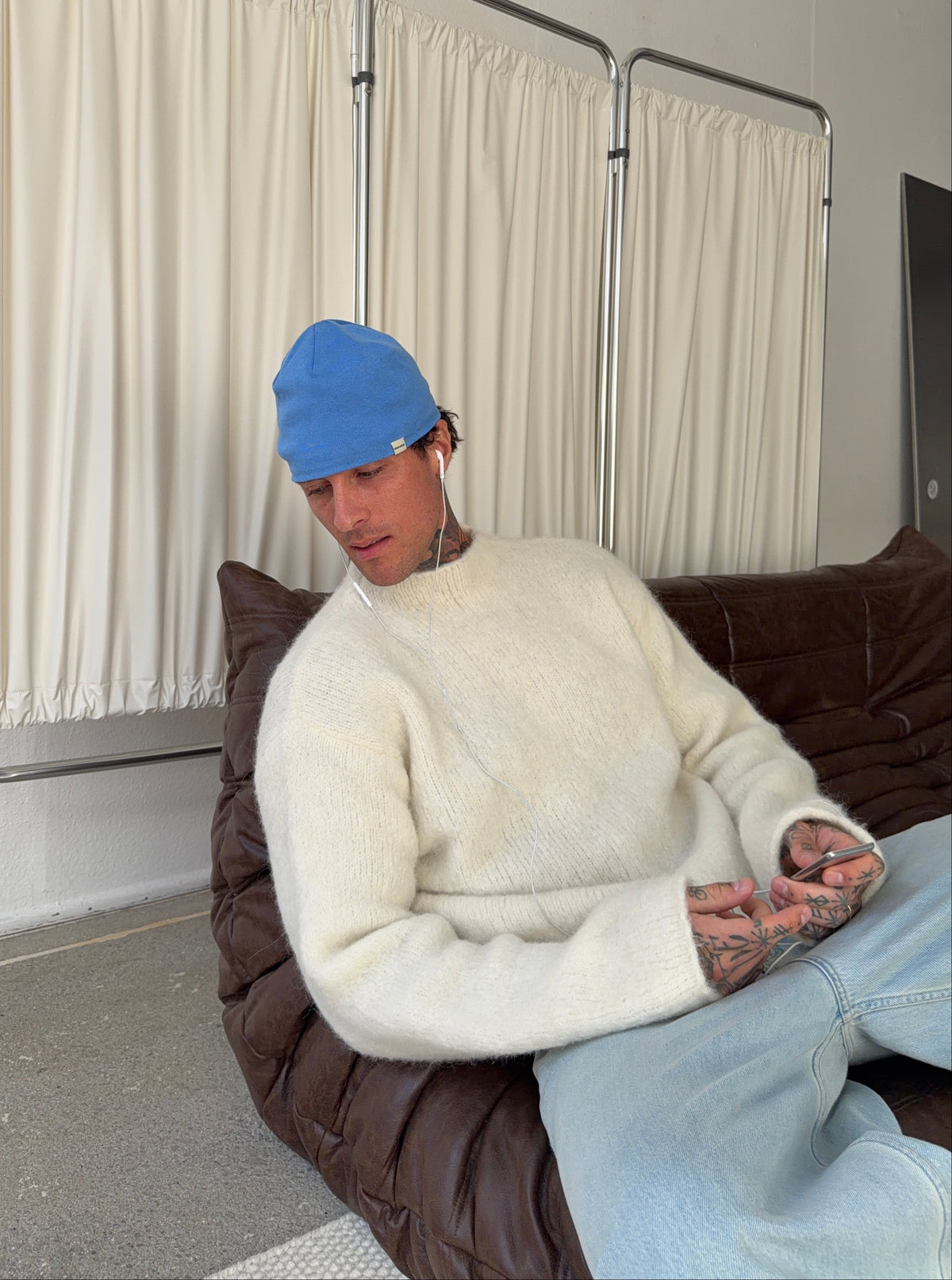 beanie hat blue