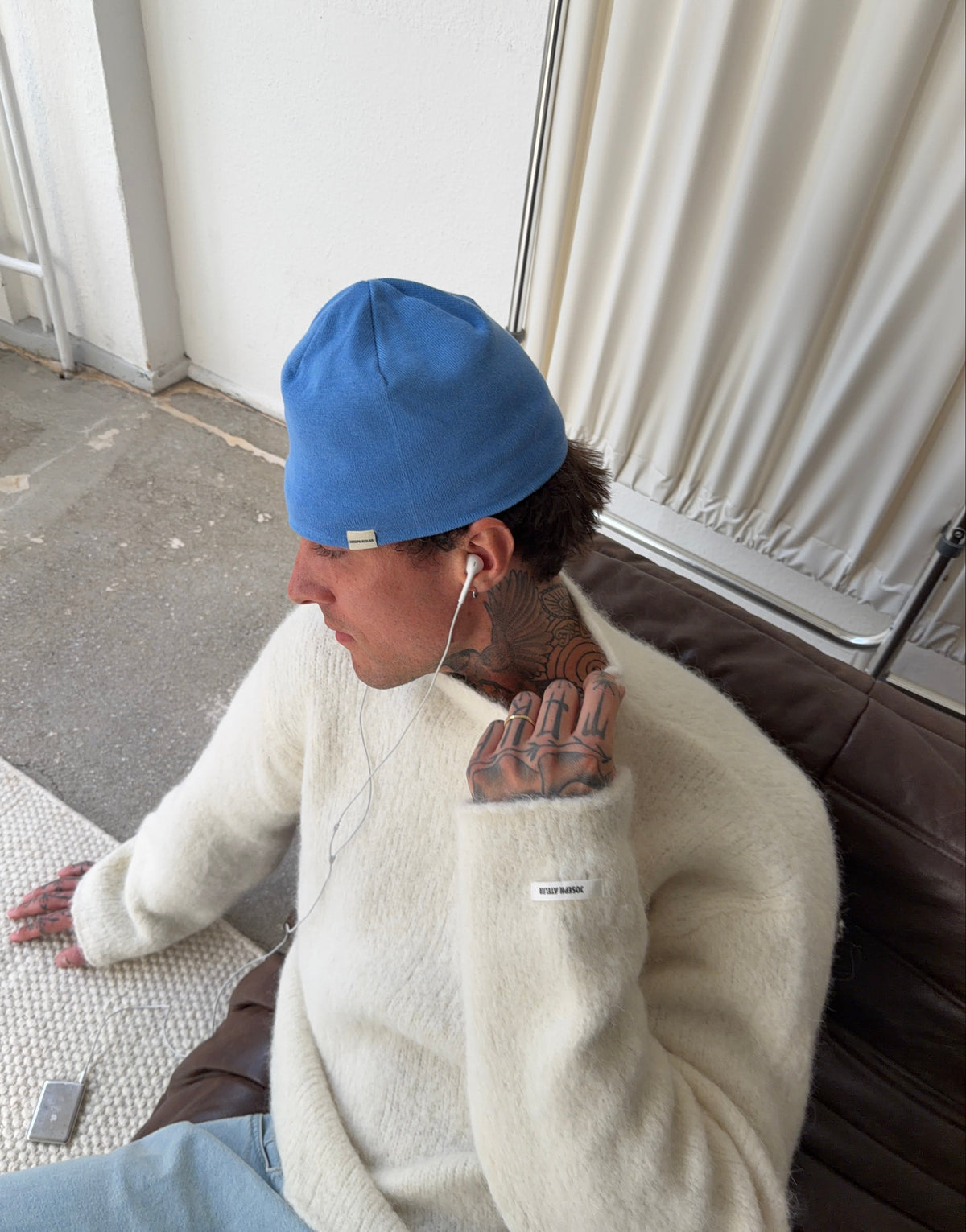 beanie hat blue