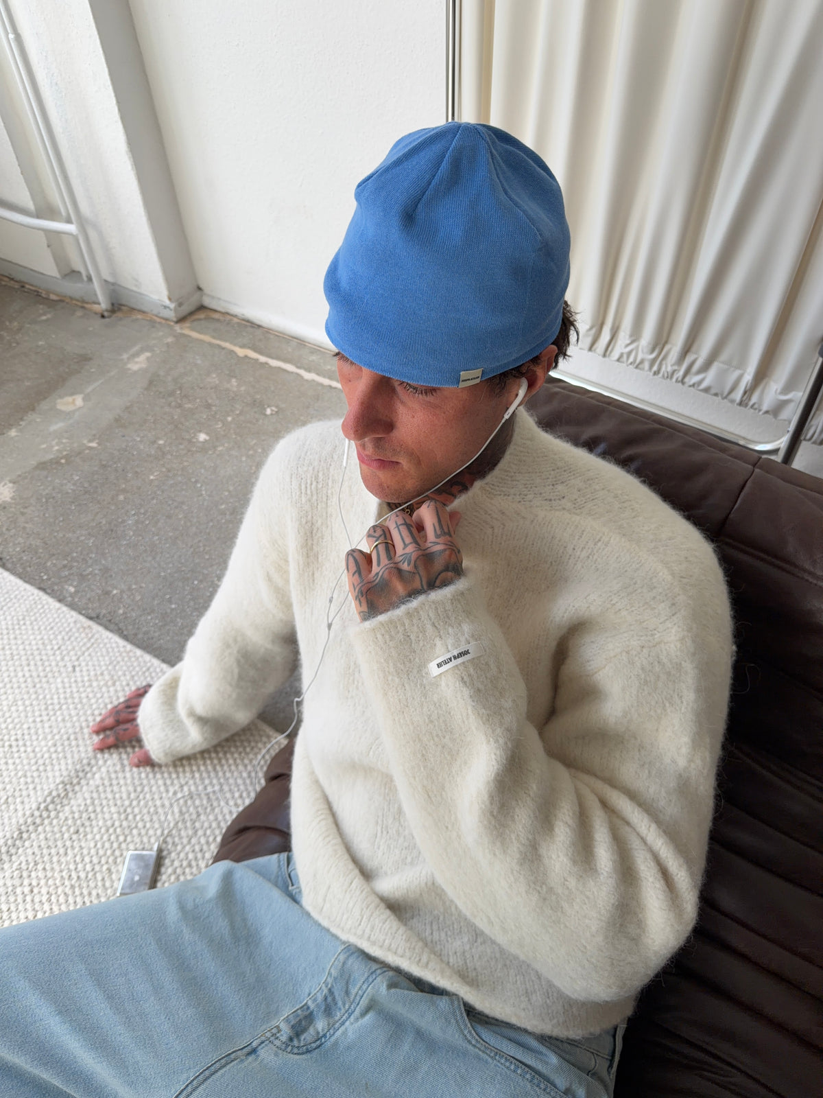 beanie hat blue