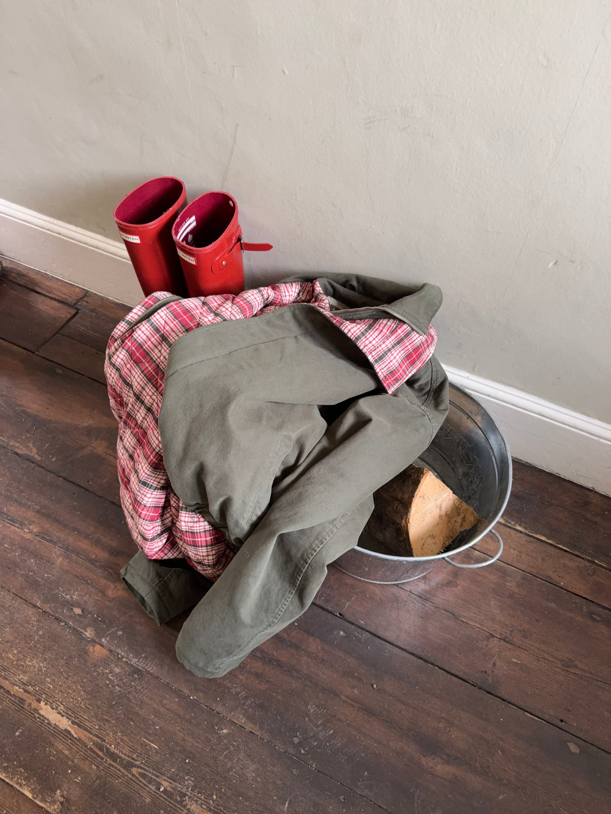double collar jacket olive