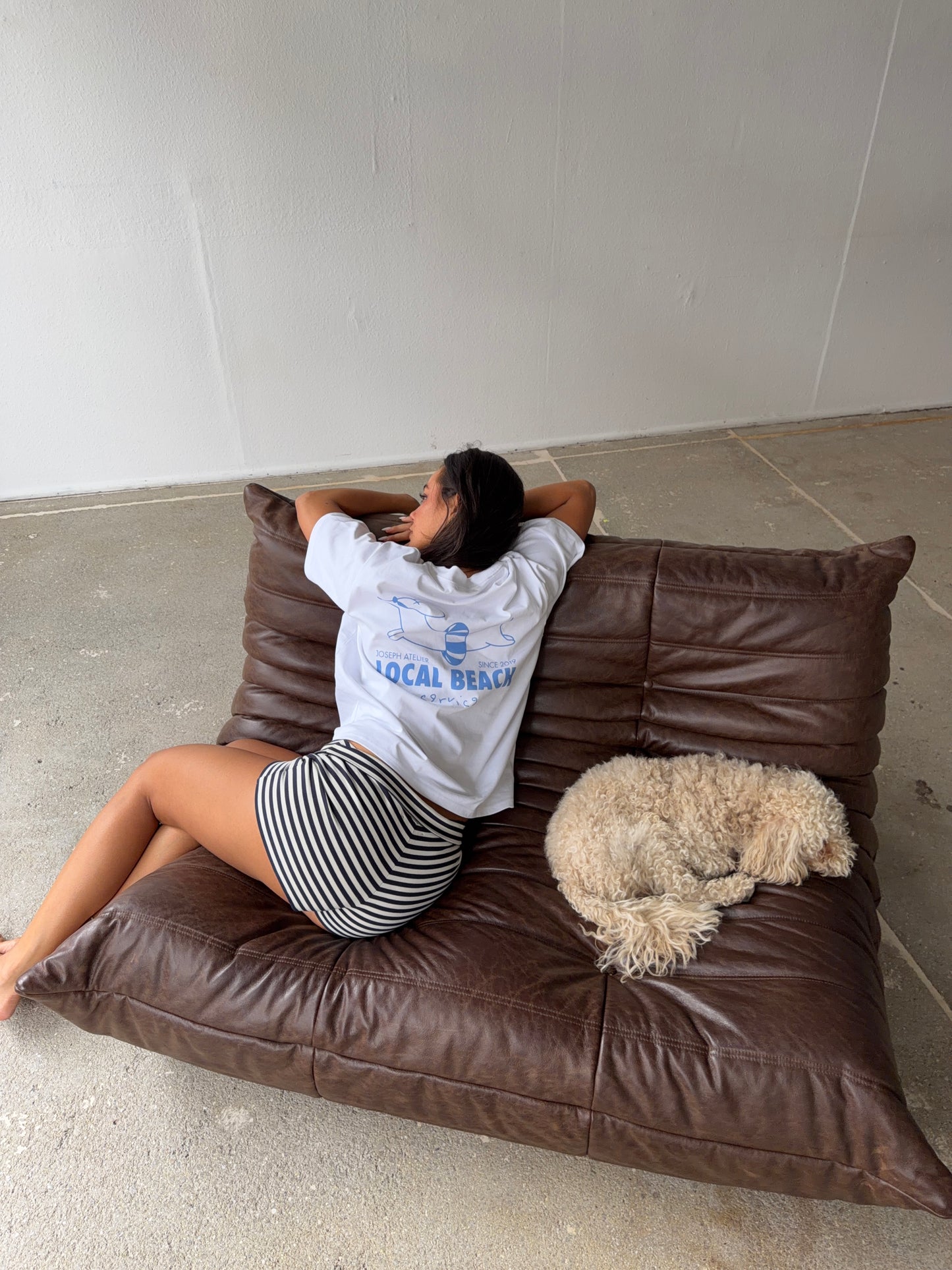 boxy tee white - local beach