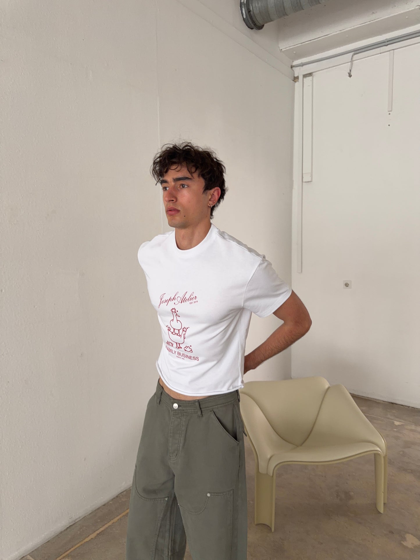 boxy tee cropped white - family business