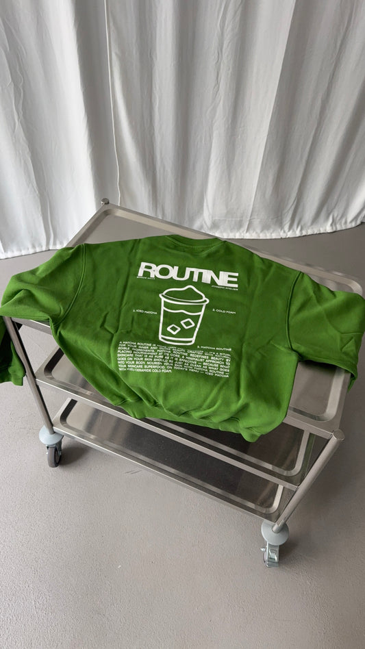 x matcha routine - classic sweater routine