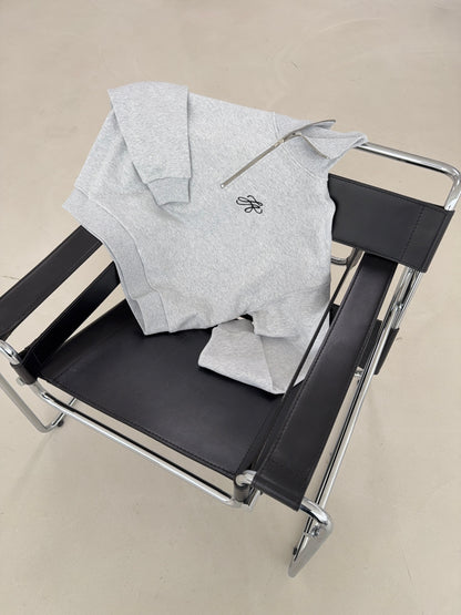 1/4 zip sweatshirt grey melange