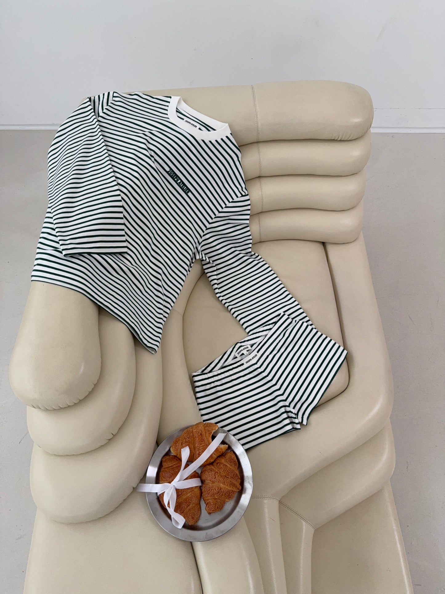 classic longsleeve stripes - green & cream