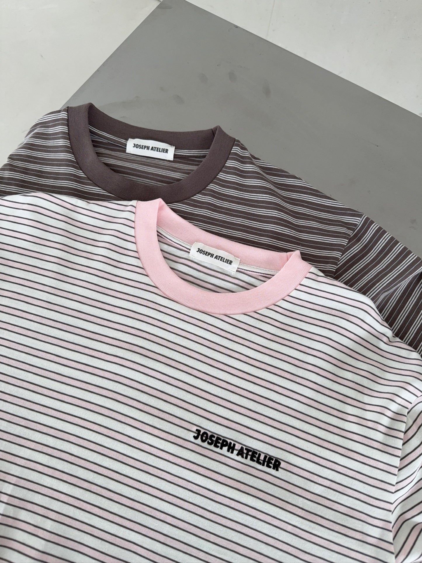 classic longsleeve stripes - pink/brown/cream