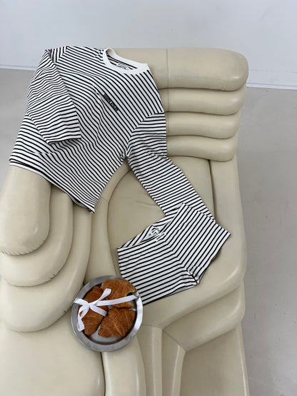 soft set stripes - brown & cream