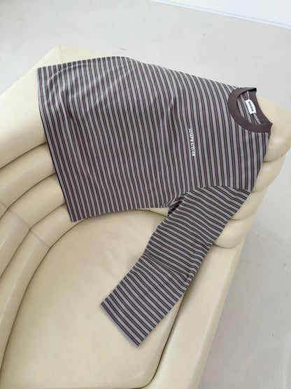 classic longsleeve stripes - blue/brown/cream